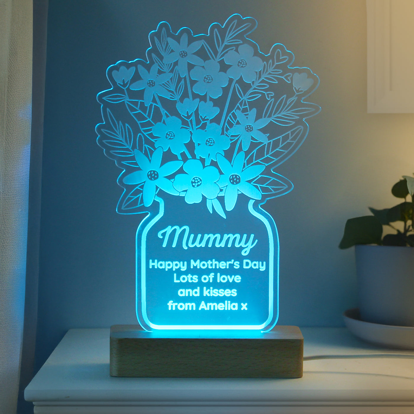 Personalised Flower Vase LED Light