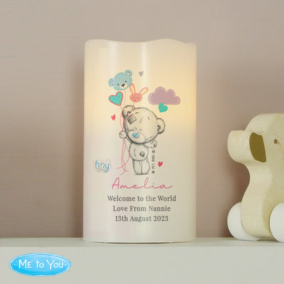 Personalised Tiny Tatty Teddy Dream Big Blue Nightlight LED Candle