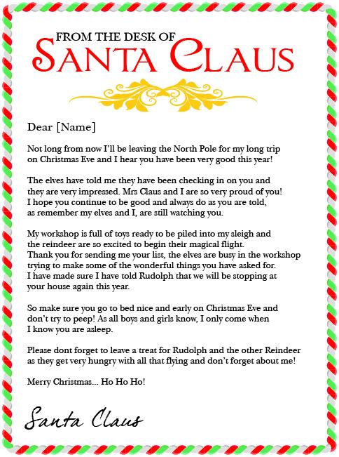 Personalised Santa Letter & Envelope | Father Christmas Letter | Santa ...