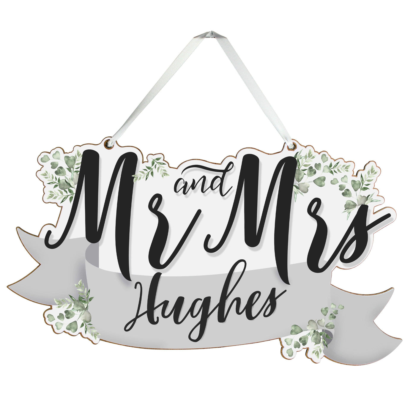 Personalised Mr & Mrs Wooden Hanging Decoration - Shop Personalised Gifts